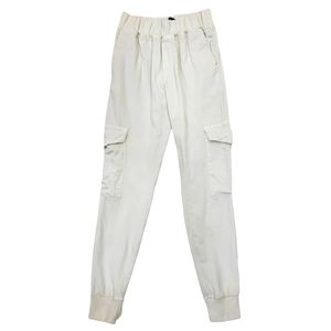 Set cargo pants women's size 0 cream joggers pull on elastic waist gorpcore
